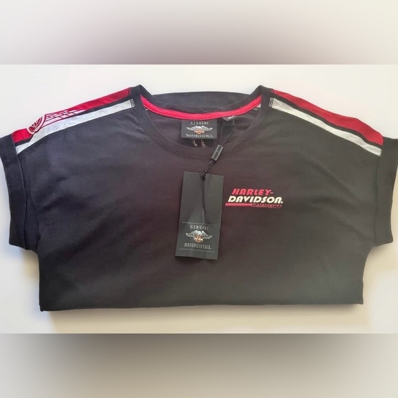 NWT Harley-Davidson Black Tee with Red Highlights - Picture 2 of 5